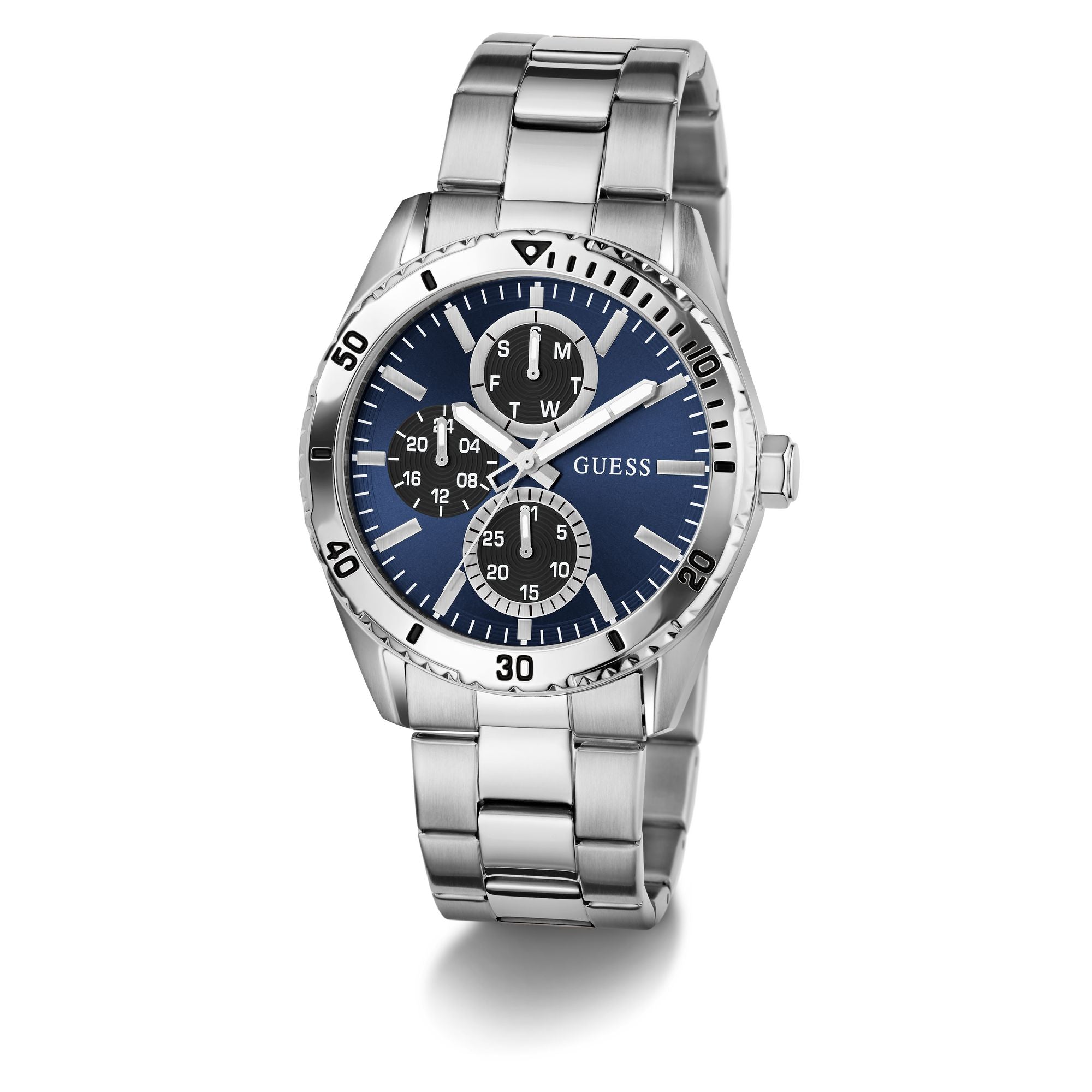 Guess Round 43mm Blue Dial Analog Men Watch - GW1061G7