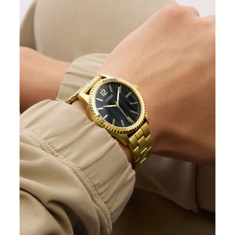 Guess Round 40mm Black Dial Analog Men Watch - GW1062G2 Watch Guess
