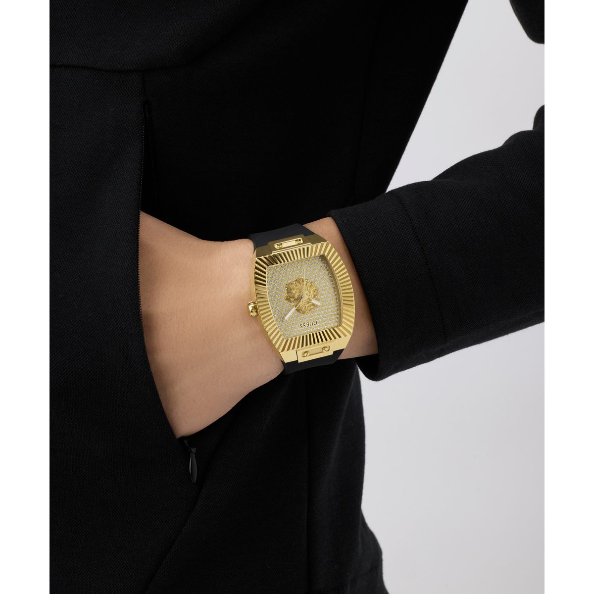 Guess Rectangle 43mm Champagne Dial Analog Men Watch - GW1066G2