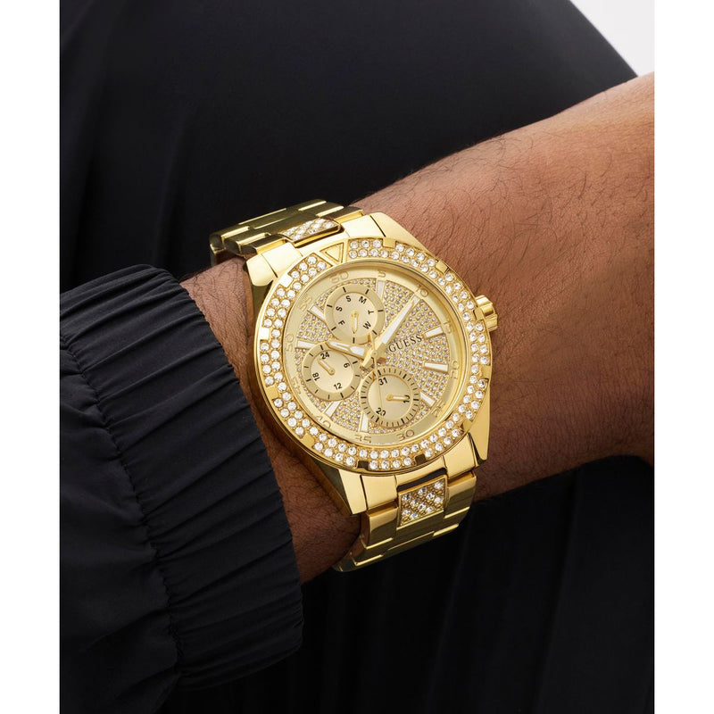 Guess Round 44mm Champagne Dial Analog Men Watch - GW1067G2 Watch Guess