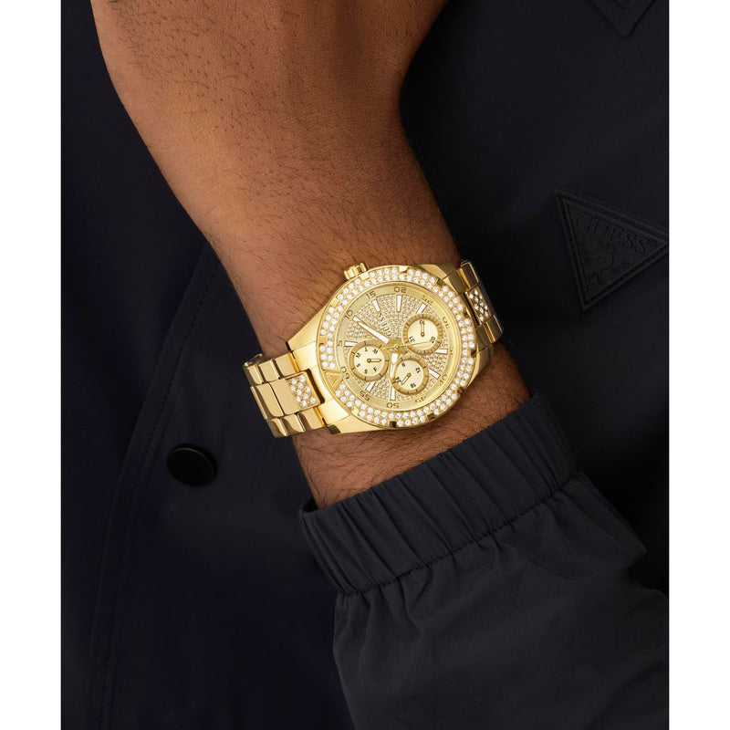 Guess Round 44mm Champagne Dial Analog Men Watch - GW1067G2 Watch Guess