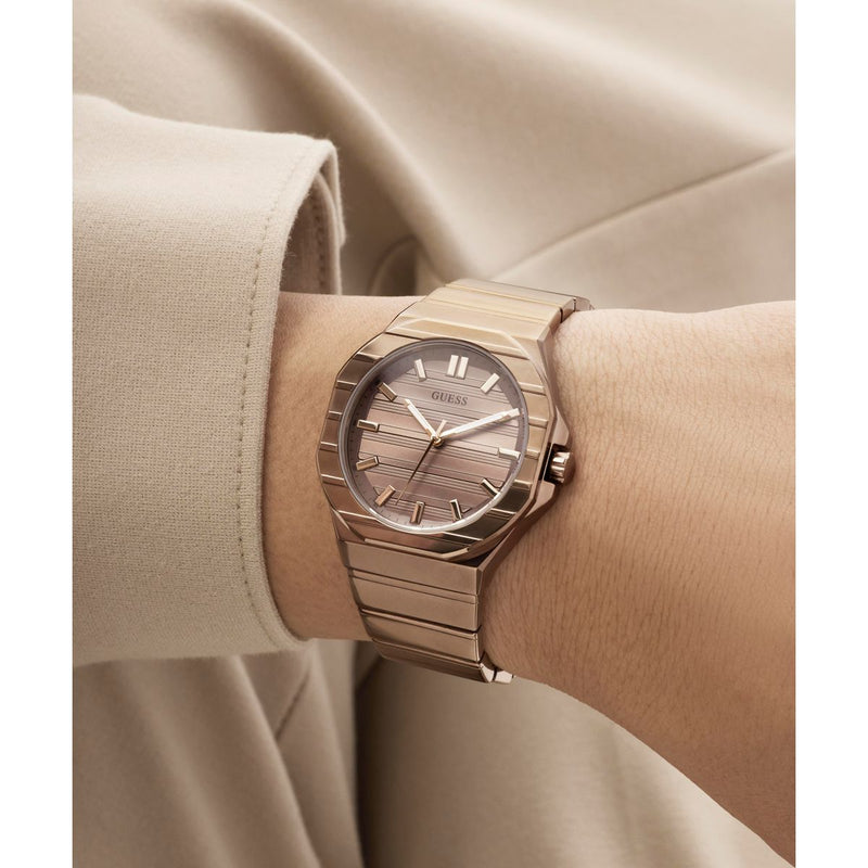 Guess Round 38mm Bronze Dial Analog Men Watch - GW1070G3 Watch Guess