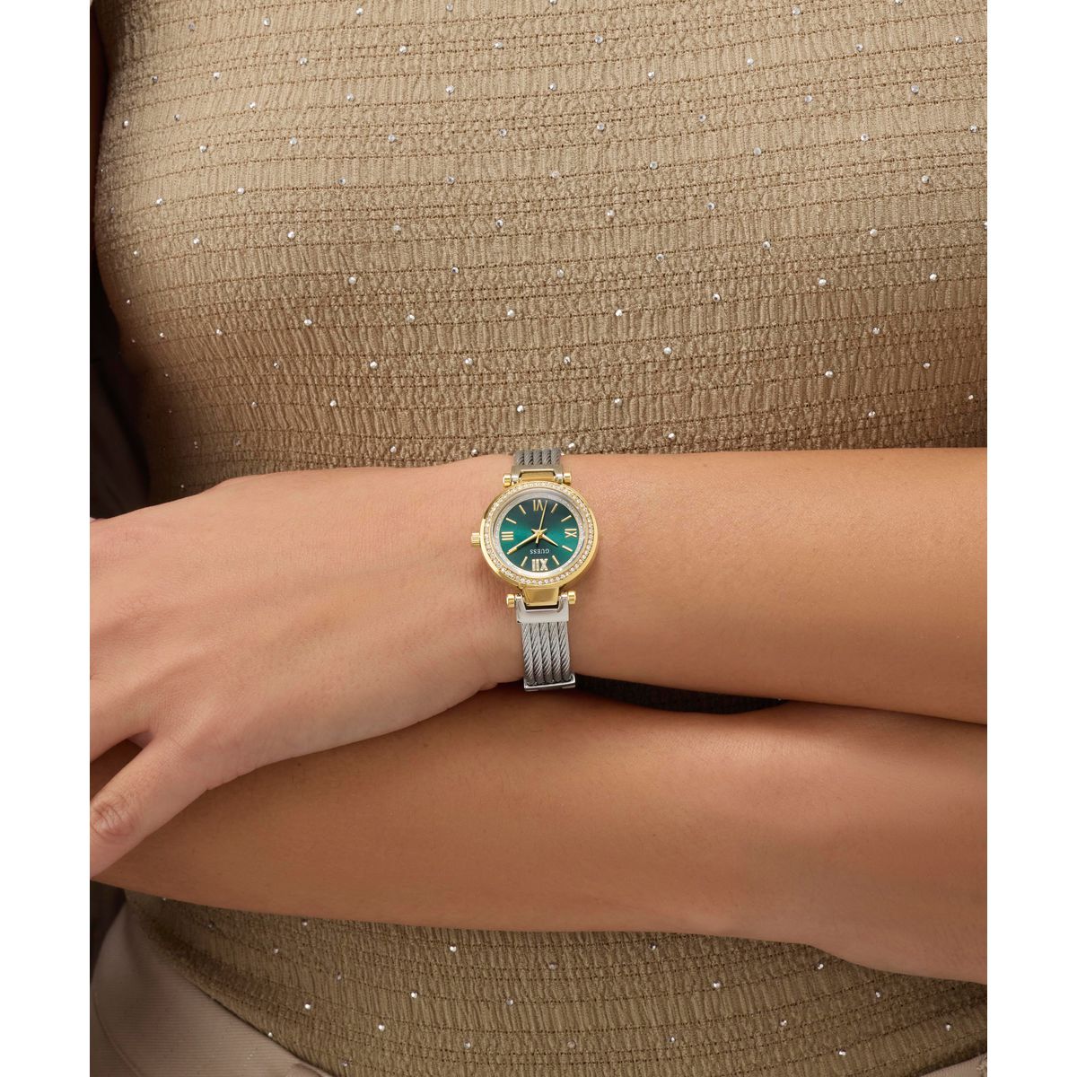 Guess Round 27mm Green Dial Analog Women Watch - GW1076L3 Watch Guess
