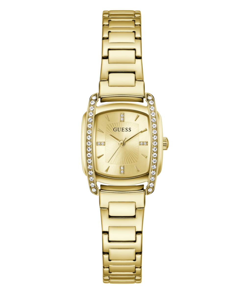 Guess Square 25mm Champagne Dial Analog Women Watch - GW1096L2