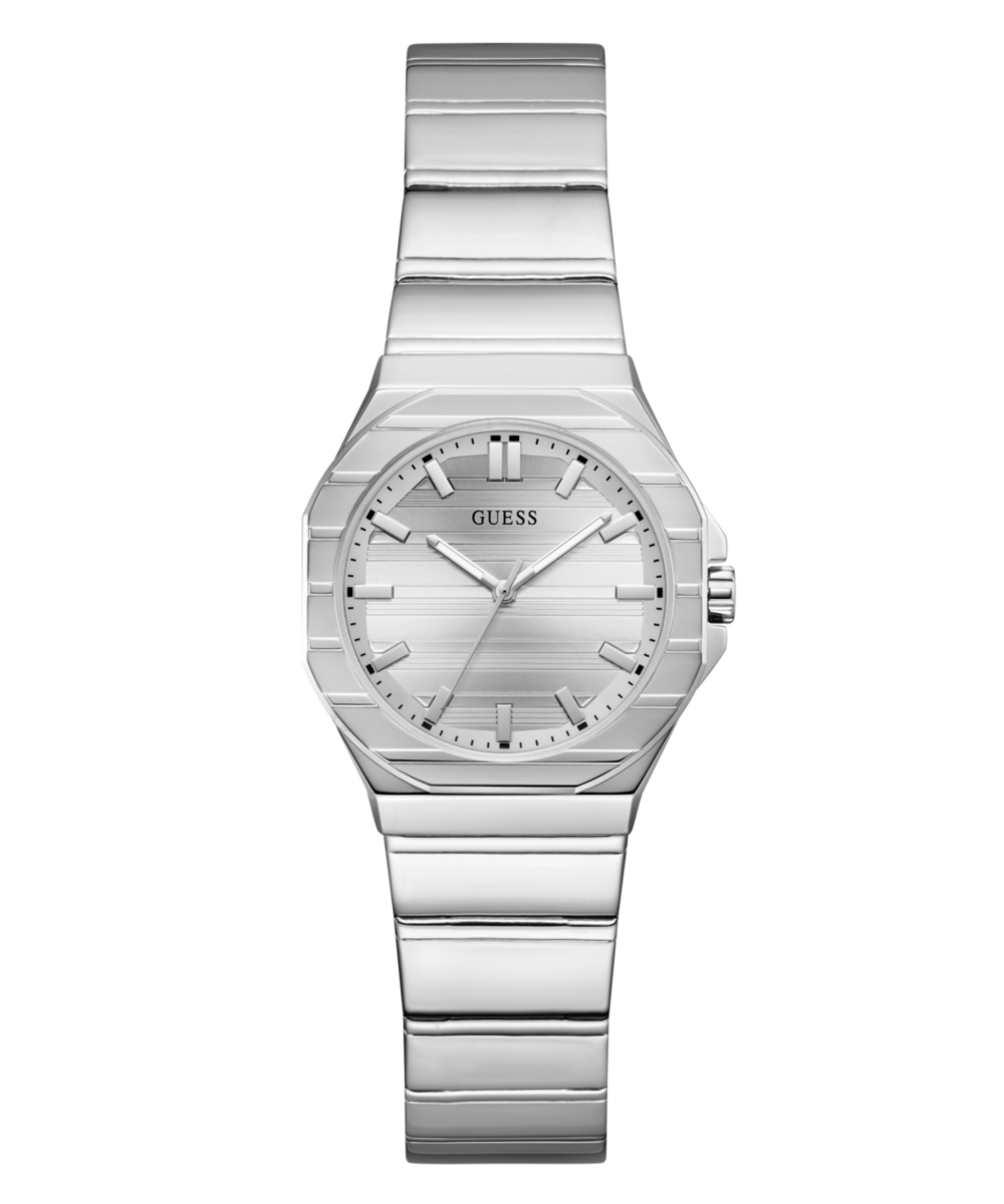Guess Square 30mm Silver Dial Analog Women Watch - GW1110L1