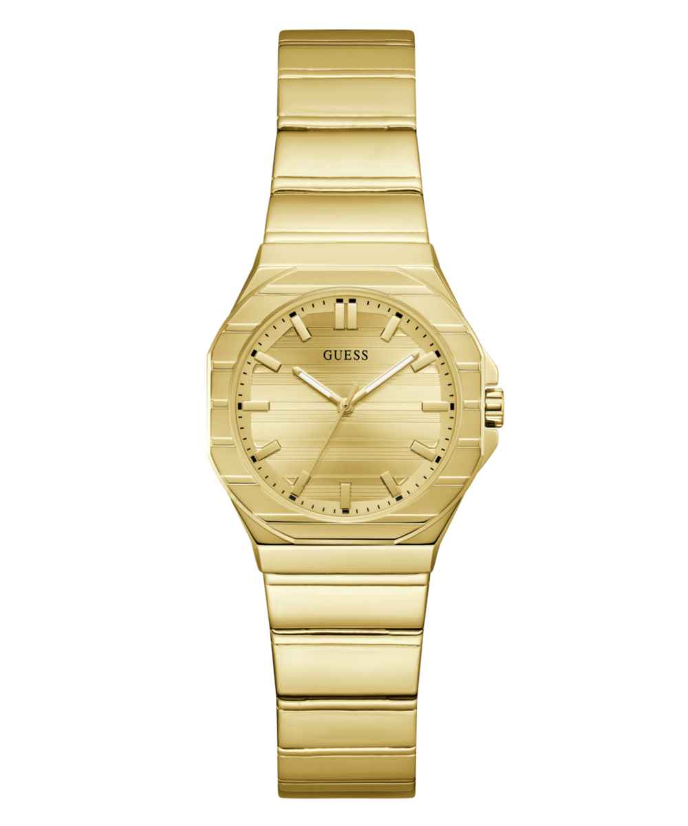 Guess Square 30mm Champagne Dial Analog Women Watch - GW1110L2