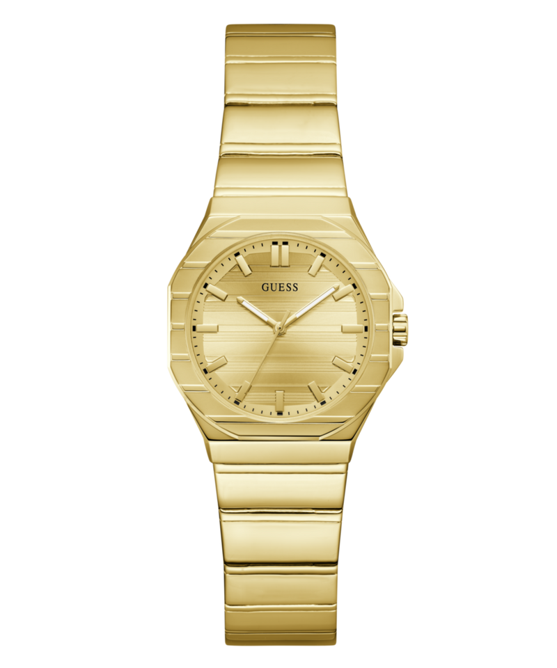 Guess Square 30mm Champagne Dial Analog Women Watch - GW1110L2 Watch Guess