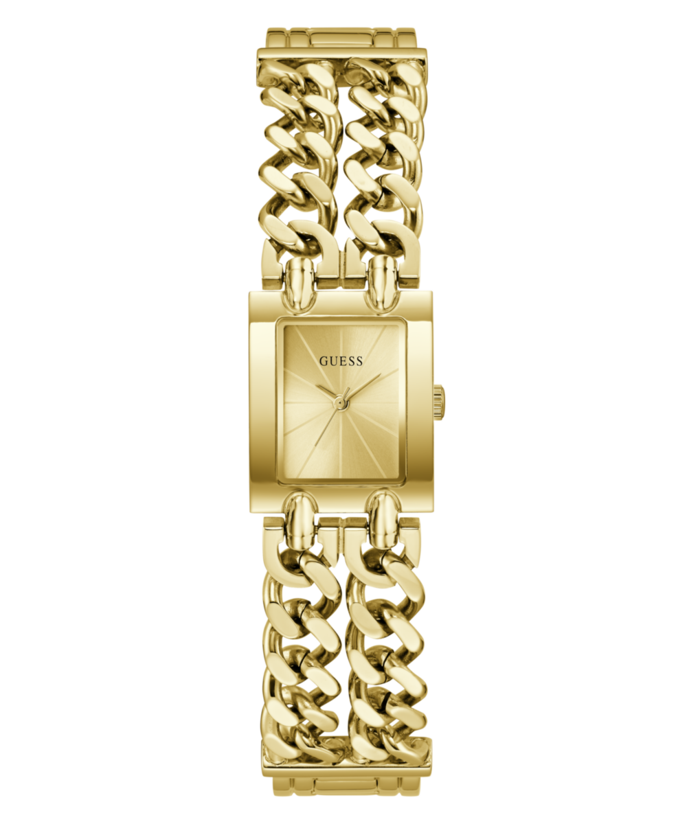 Guess Rectangle 20mm Champagne Dial Analog Women Watch - GW1112L2