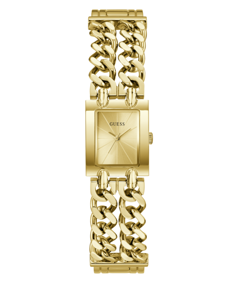 Guess Rectangle 20mm Champagne Dial Analog Women Watch - GW1112L2 Watch Guess