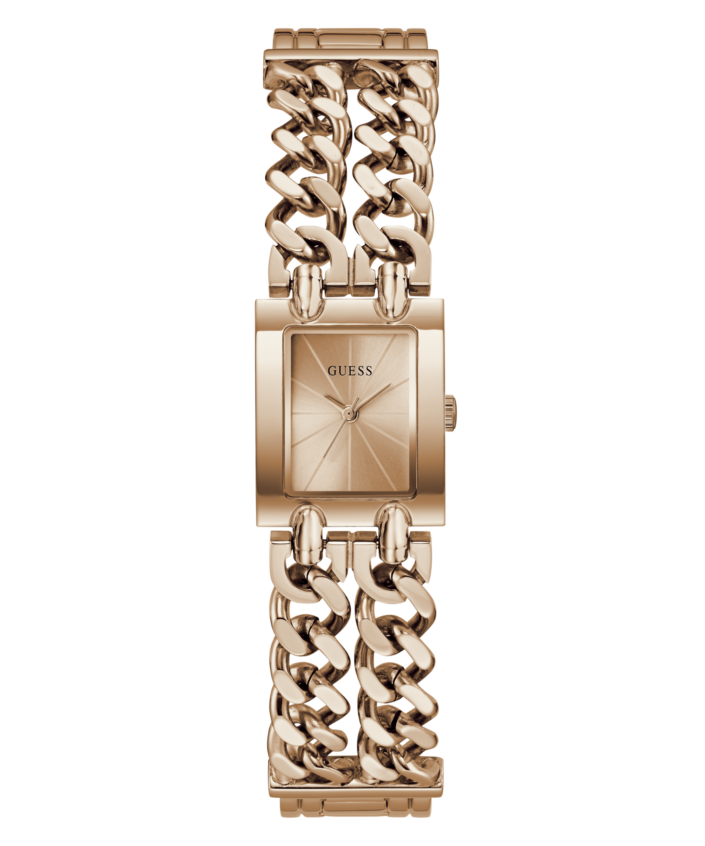 Guess Rectangle 20mm Rose Gold Dial Analog Women Watch - GW1112L4