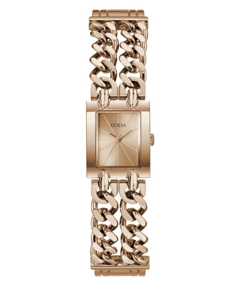 Guess Rectangle 20mm Rose Gold Dial Analog Women Watch - GW1112L4 Watch Guess