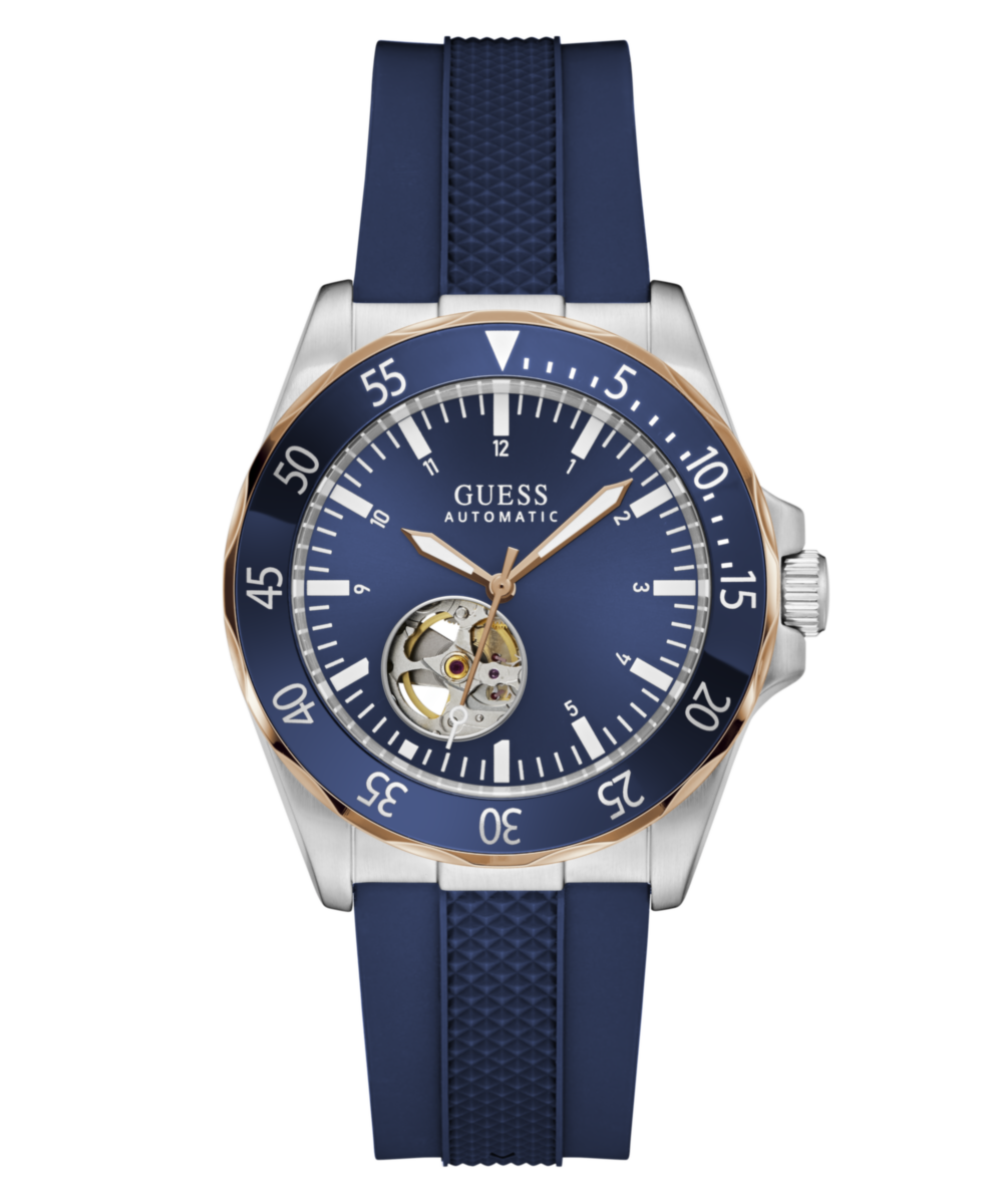 Guess Round 41mm Blue Dial Automatic Men Watch - GW1131G5