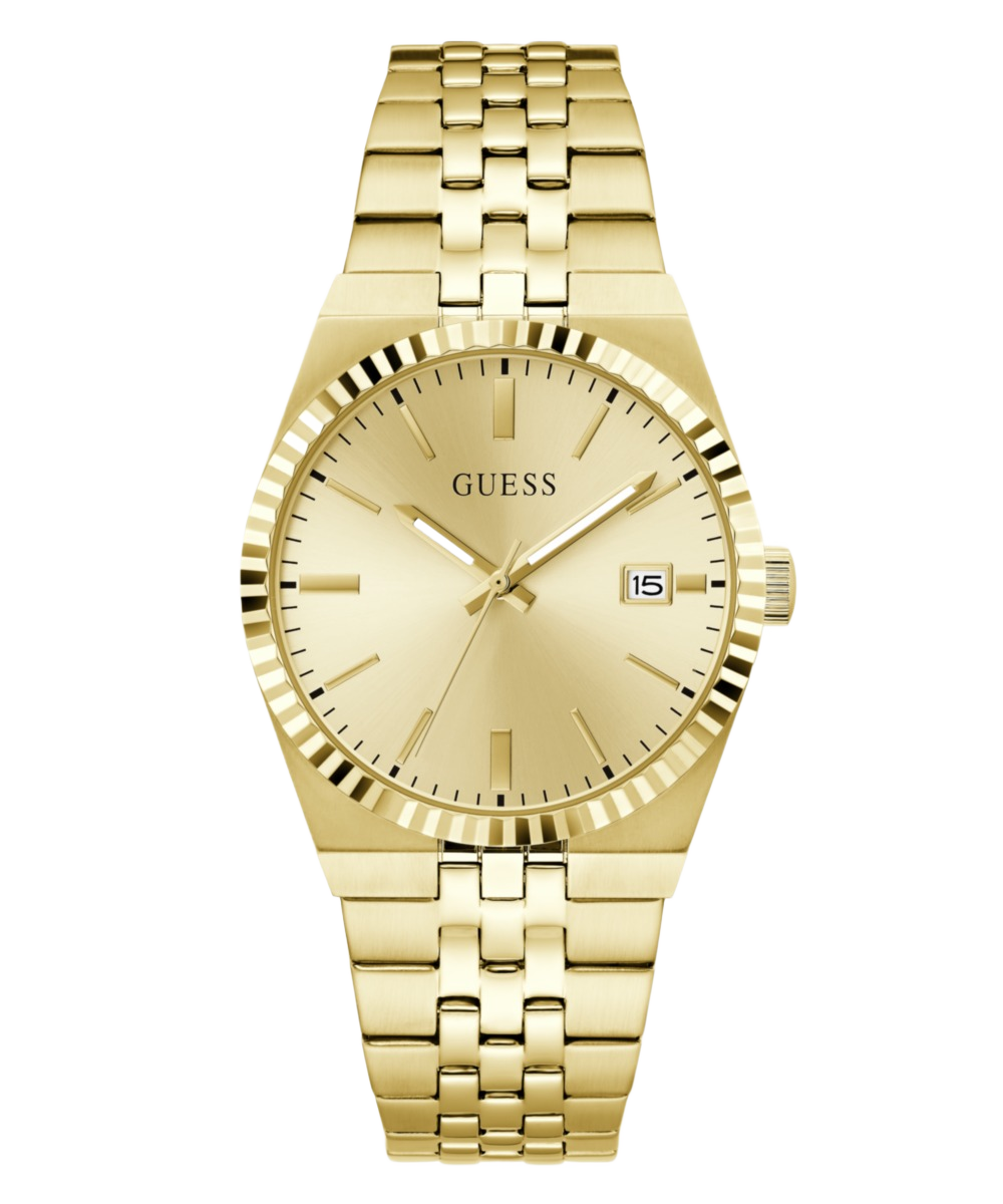 Guess Round 39mm Champagne Dial Analog Men Watch - GW1153G2