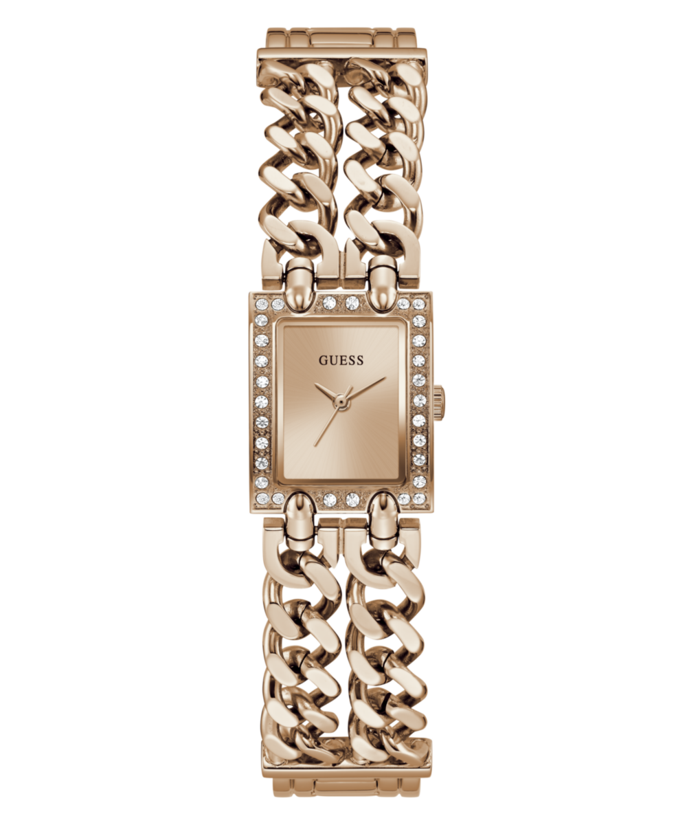 Guess Rectangle 20mm Rose Gold Dial Analog Women Watch - GW1159L4