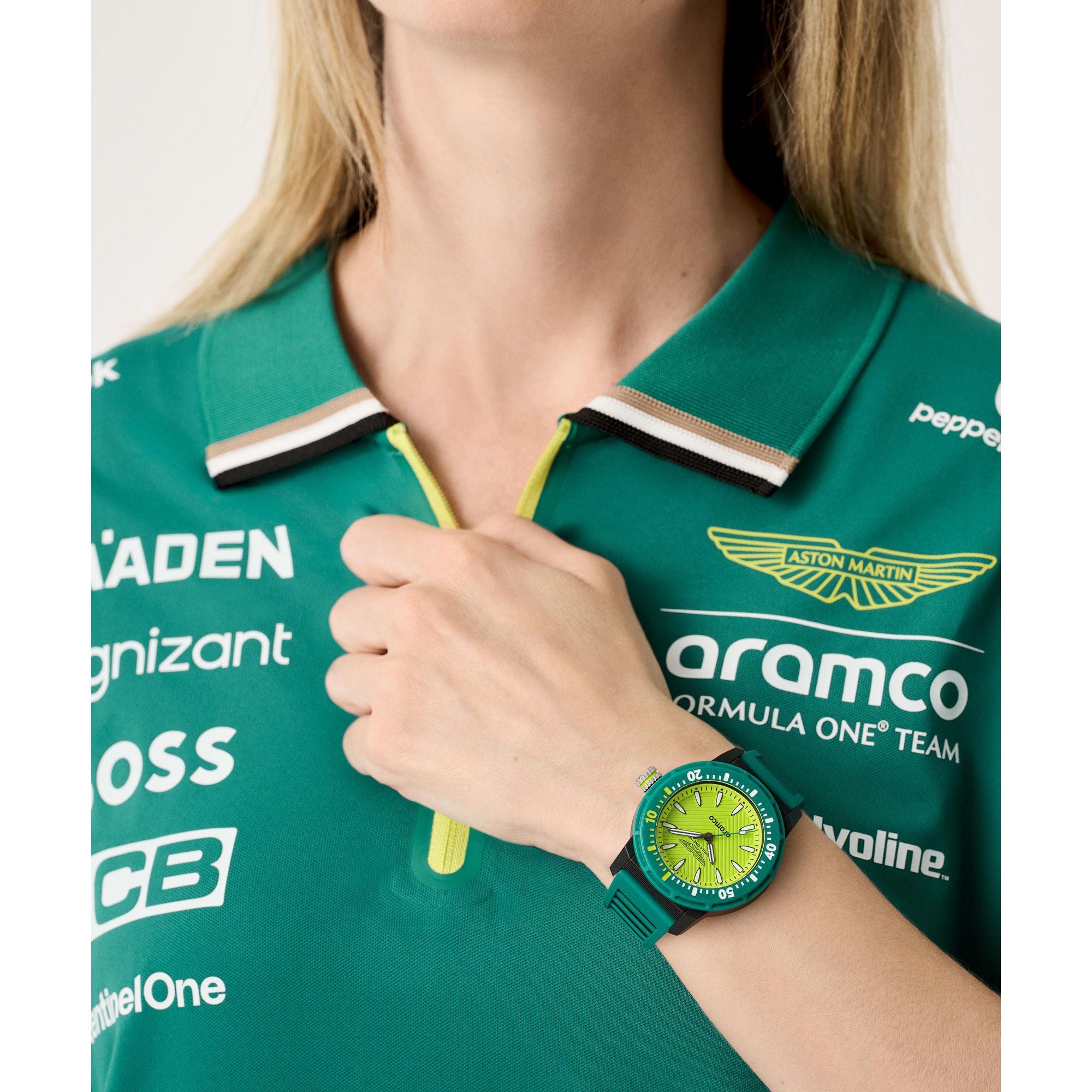 Aston Martin Yellow Round Dial Analog Men's Watch