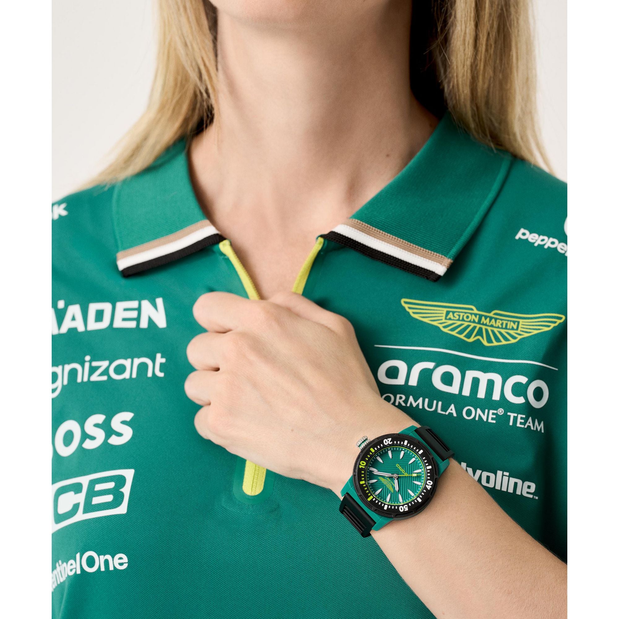 Aston Martin Green Round Dial Analog Men's Watch