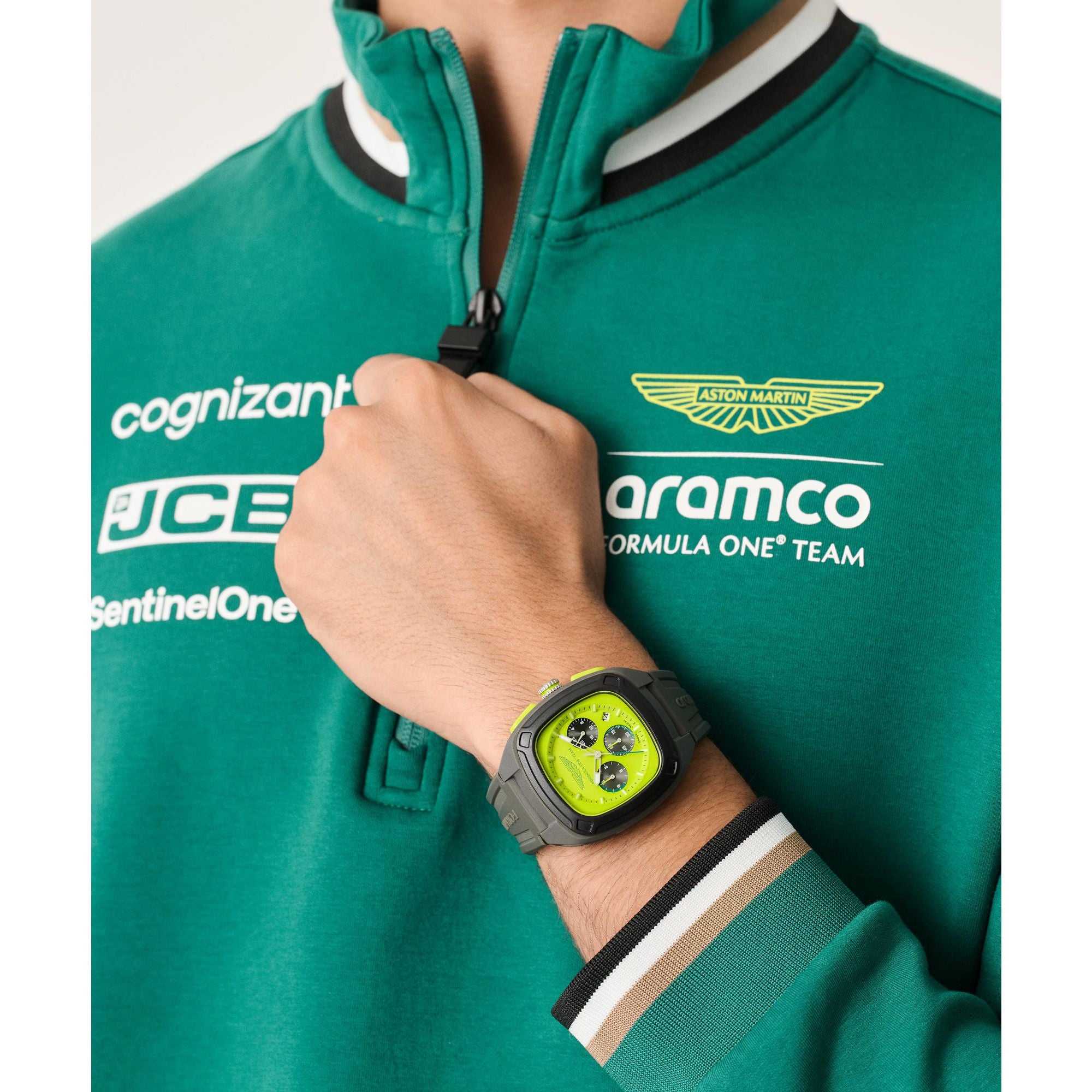 Aston Martin Yellow Square Dial Analog Men's Watch