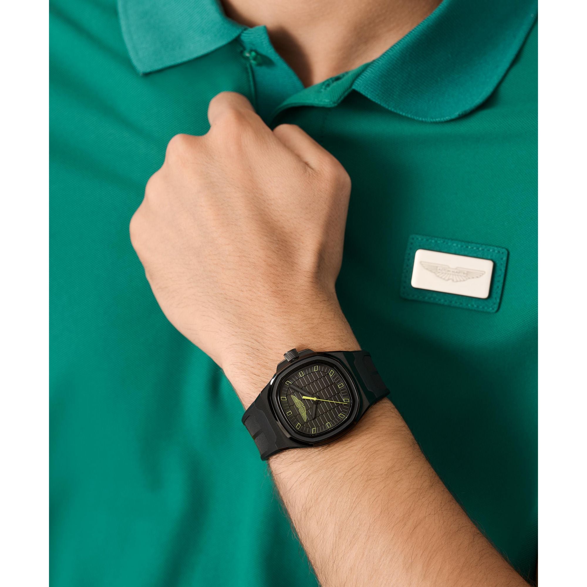 Aston Martin Green Square Dial Analog Men's Watch