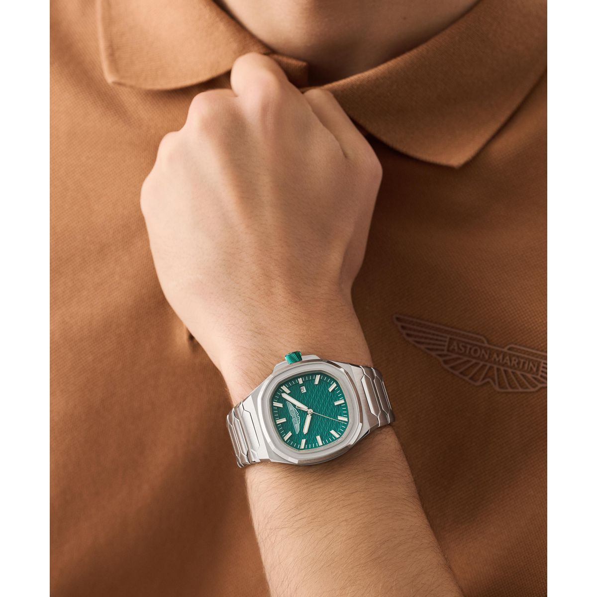 Aston Martin Square 42mm Green Dial Analog Men Watch - MTIG2S6043E Watch Aston Martin