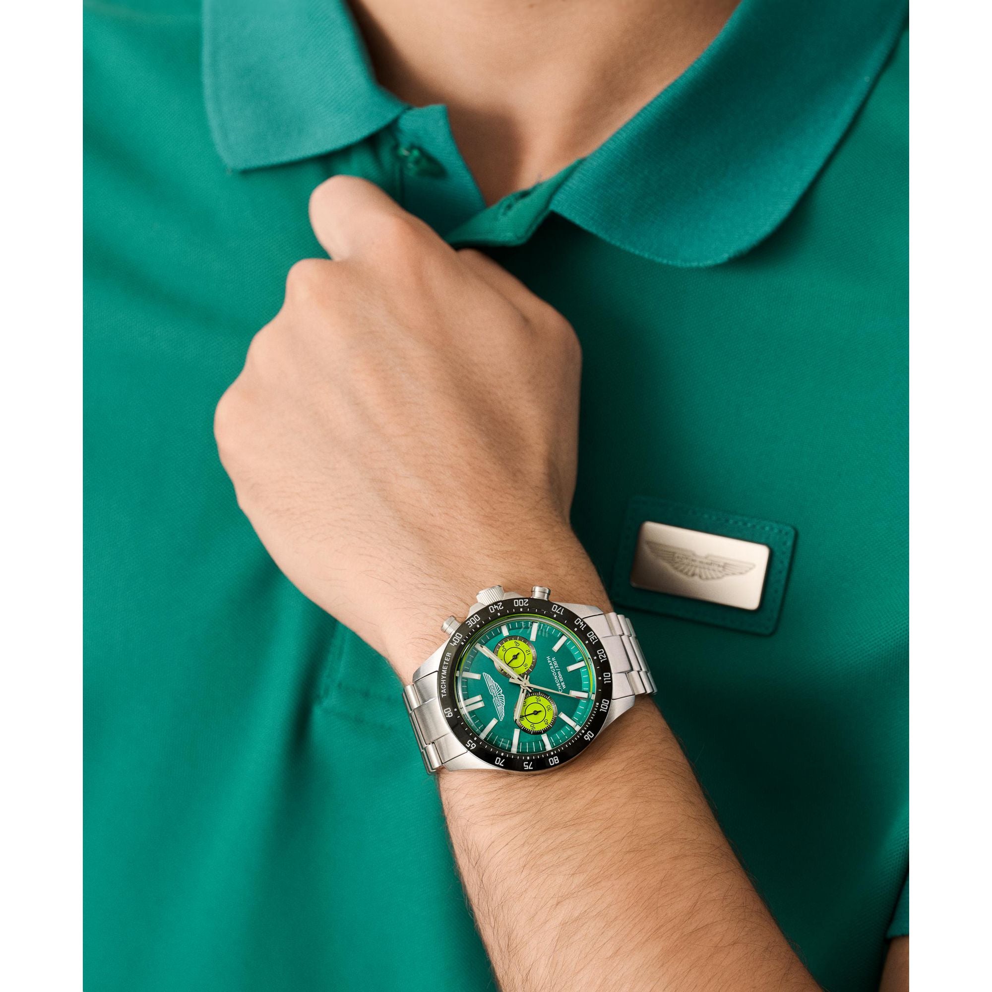 Aston Martin Green Round Dial Analog Men's Watch - MTIS1F5023E