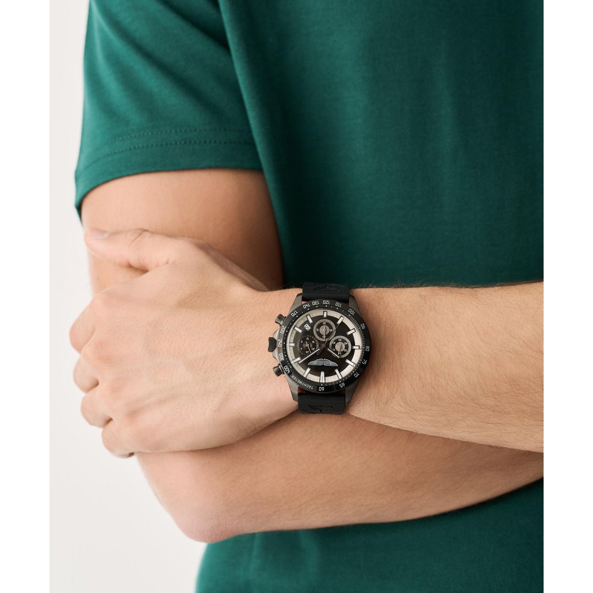 Aston Martin Round 44mm Black Dial Analog Men Watch - MTIS2S6063E