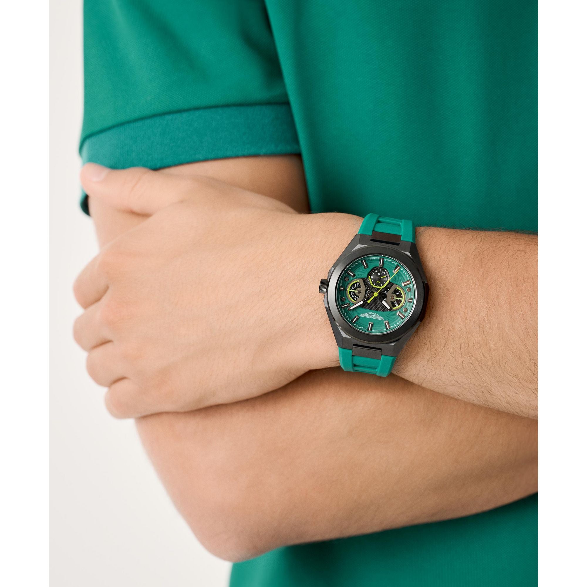 Aston Martin Green Octogonal Dial Analog Men's Watch