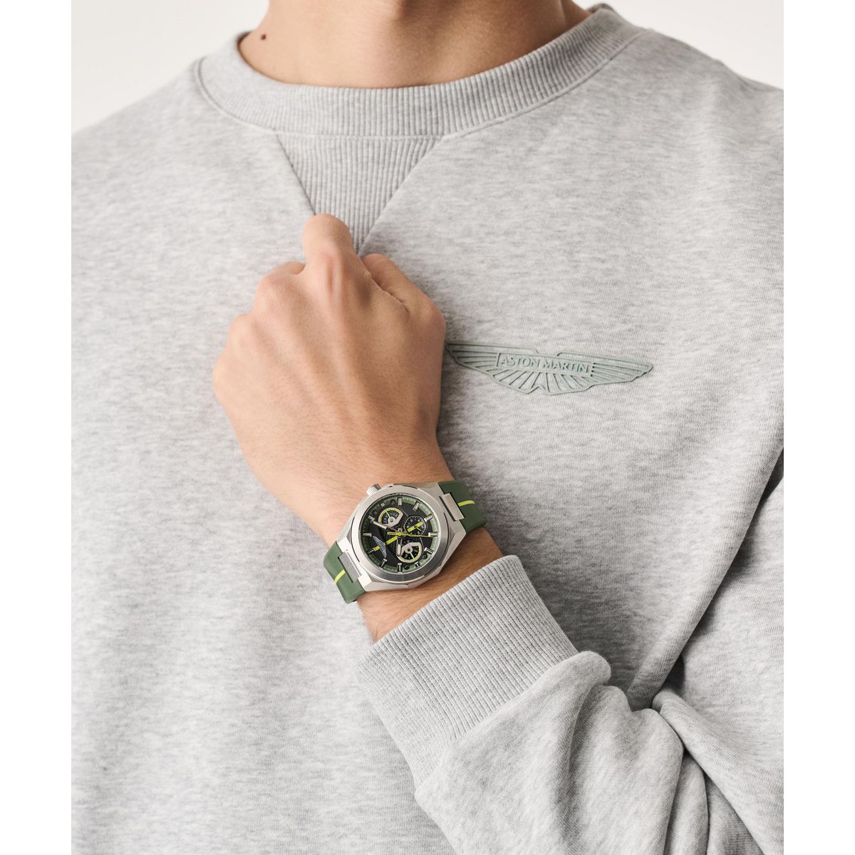 Aston Martin Round 42mm Green Dial Analog Men Watch - MTRI2S6013E