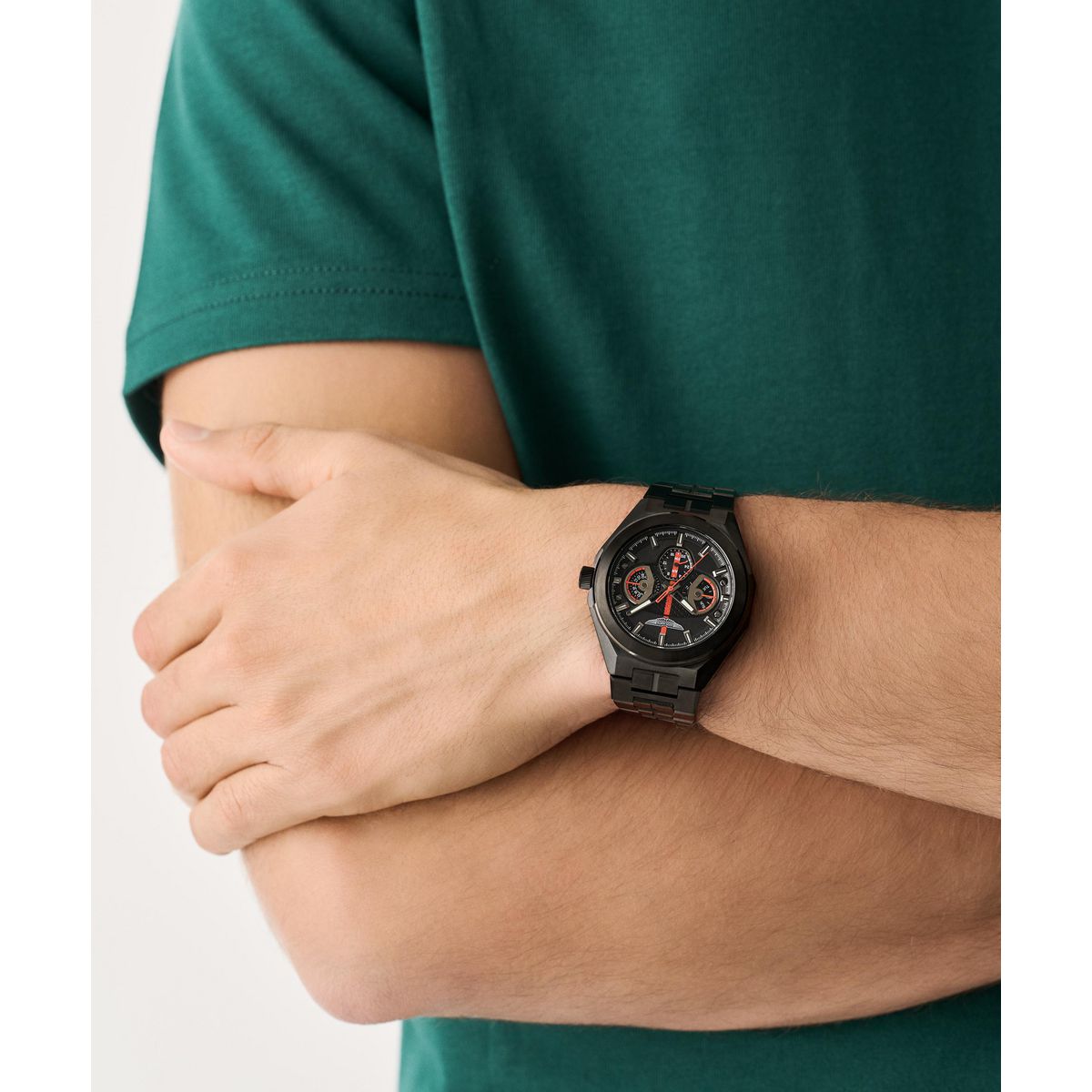 Aston Martin Round 42mm Black Dial Analog Men Watch - MTRI2S6053E