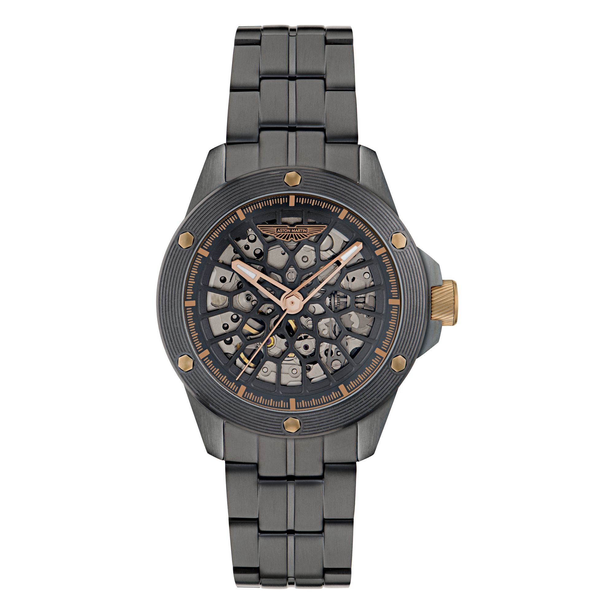 Aston Martin Black Round Dial Mechanical Automatic Men's Watch