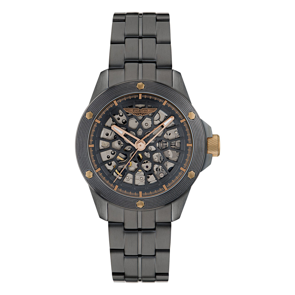 Aston Martin Black Round Dial Mechanical Automatic Men's Watch
