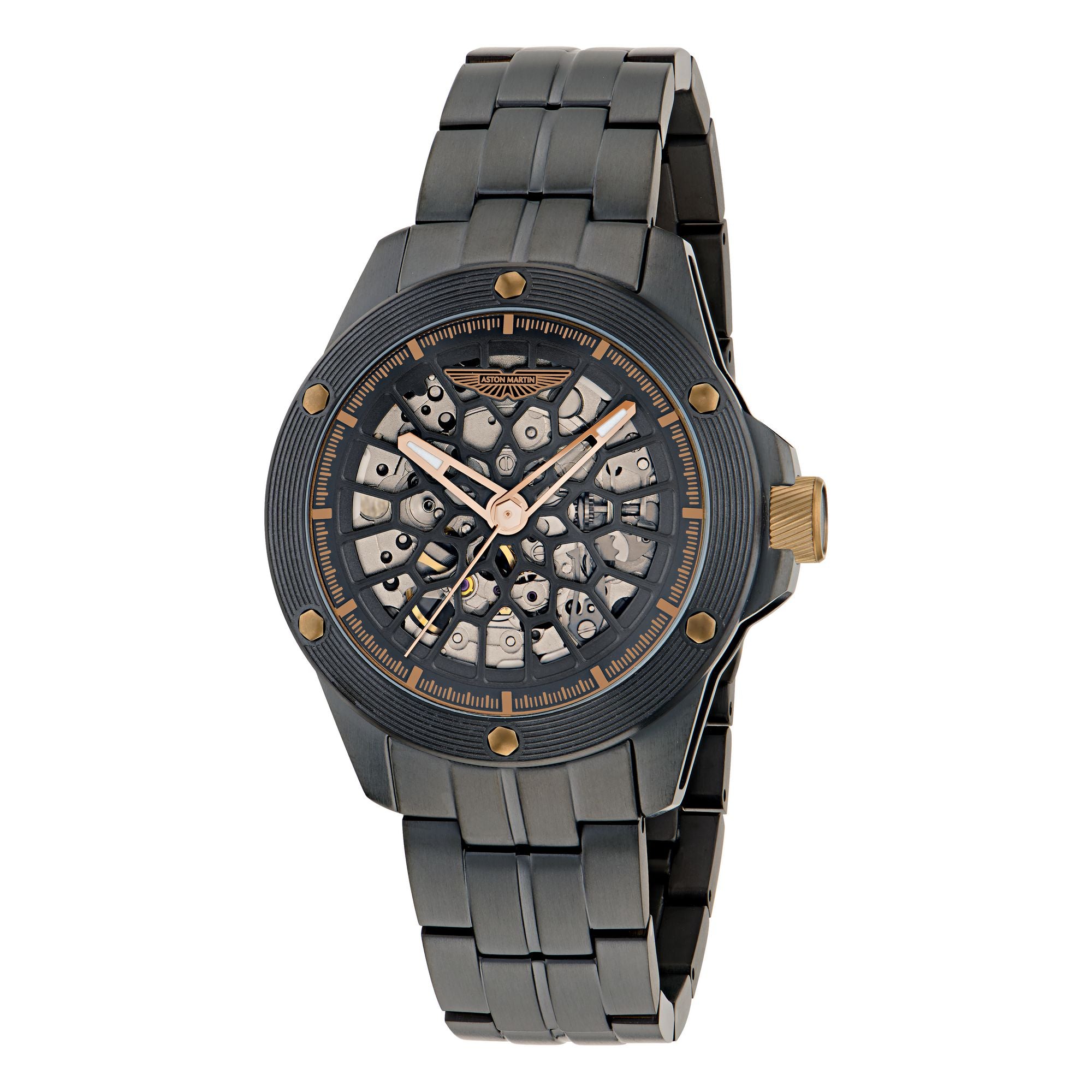 Aston Martin Black Round Dial Mechanical Automatic Men's Watch