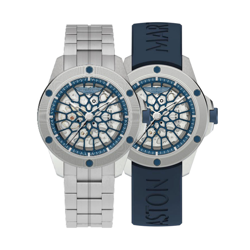 Aston Martin Silver Round Dial Mechanical Automatic Men's Watch Watch Aston Martin