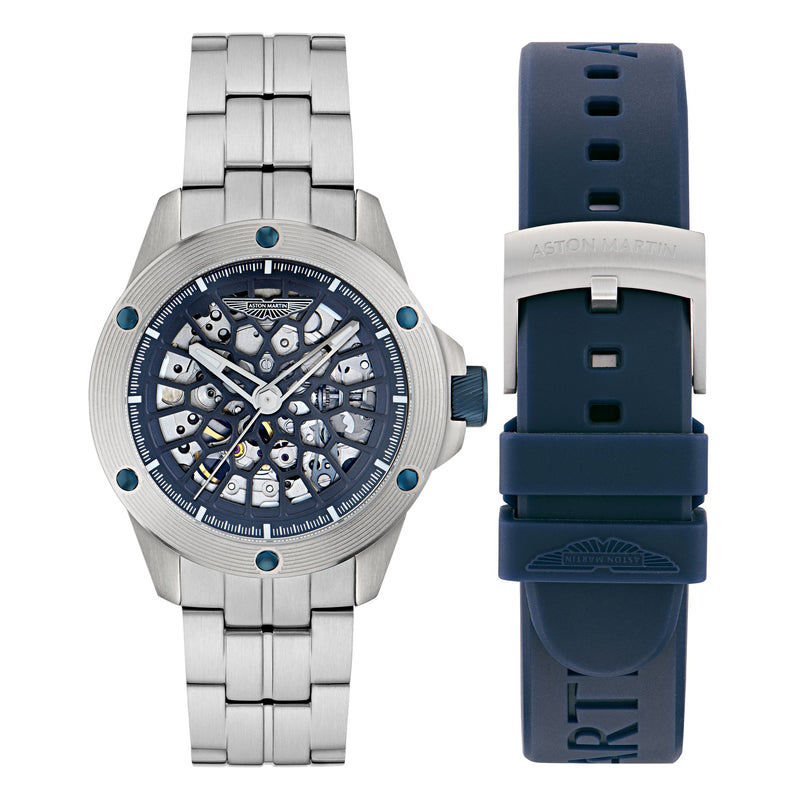 Aston Martin Silver Round Dial Mechanical Automatic Men's Watch Watch Aston Martin