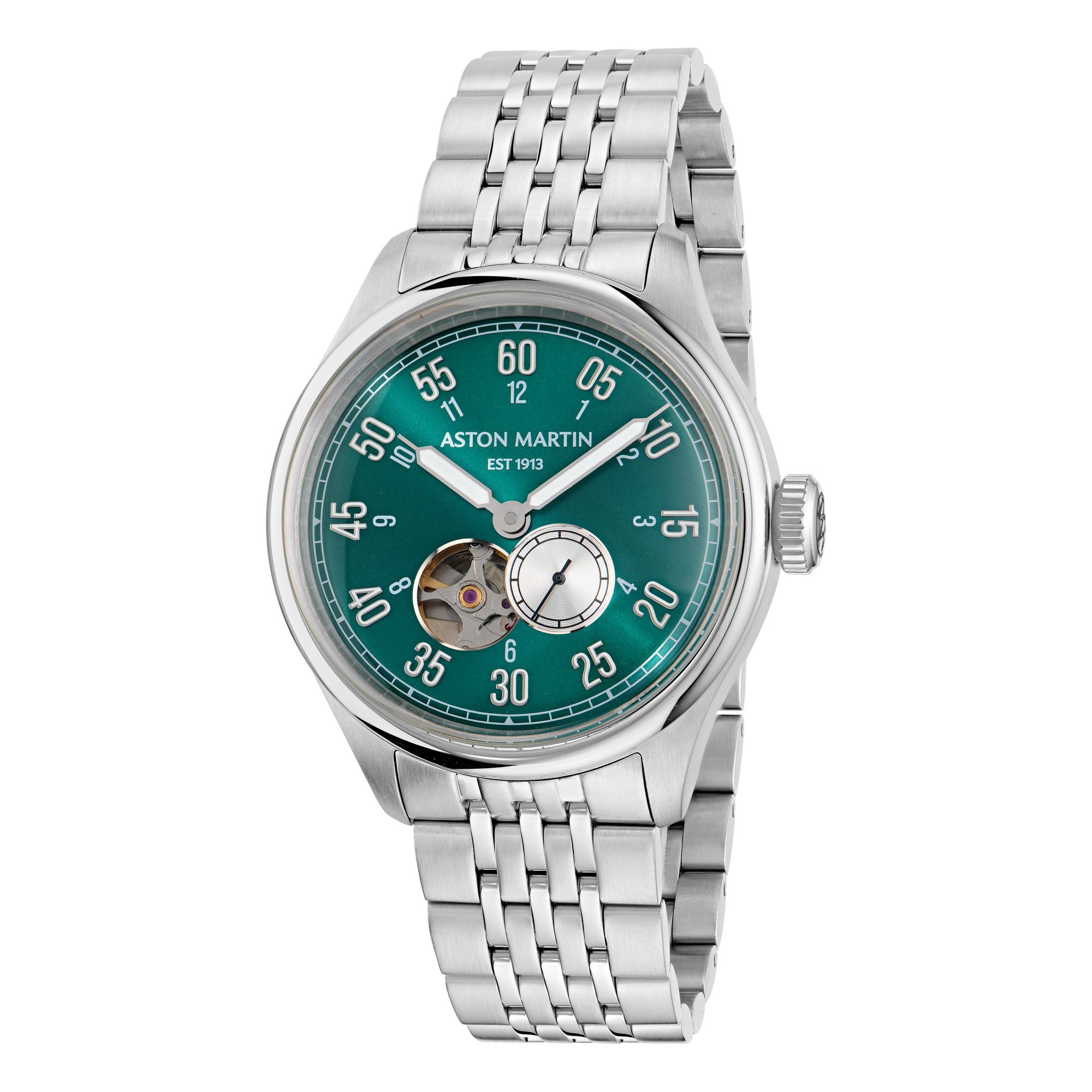 Aston Martin Green Round Dial Automatic Men's Watch