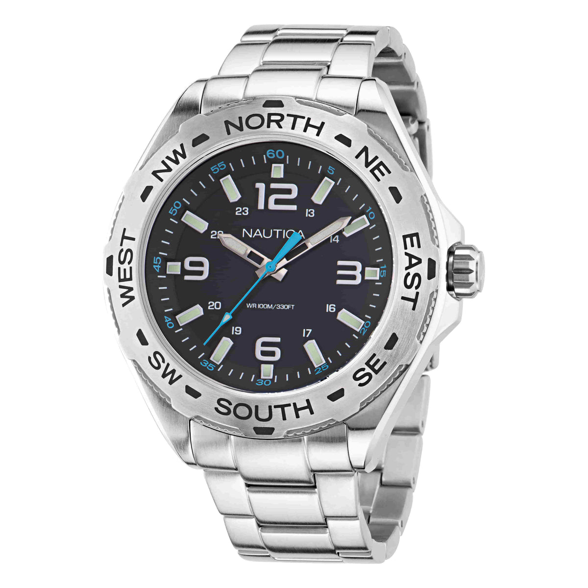 Nautica Clearwater Beach Silver Round Dial Quartz Analog Men Watch