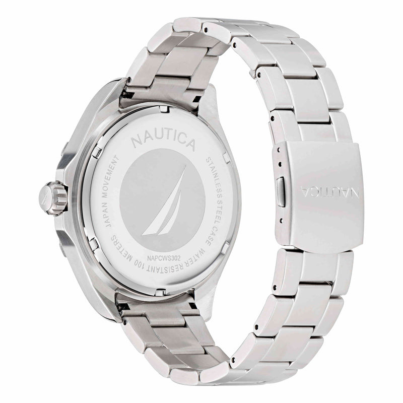 Nautica Clearwater Beach Silver Round Dial Quartz Analog Men Watch Watch Nautica