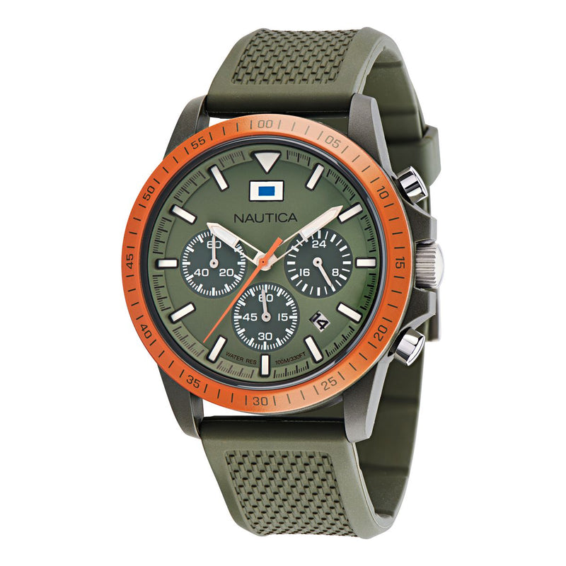 Nautica One Green Round Dial Quartz Analog Men Watch Watch Nautica