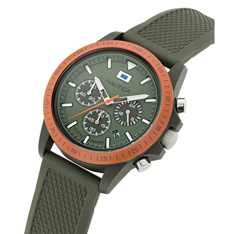 Nautica One Green Round Dial Quartz Analog Men Watch Watch Nautica