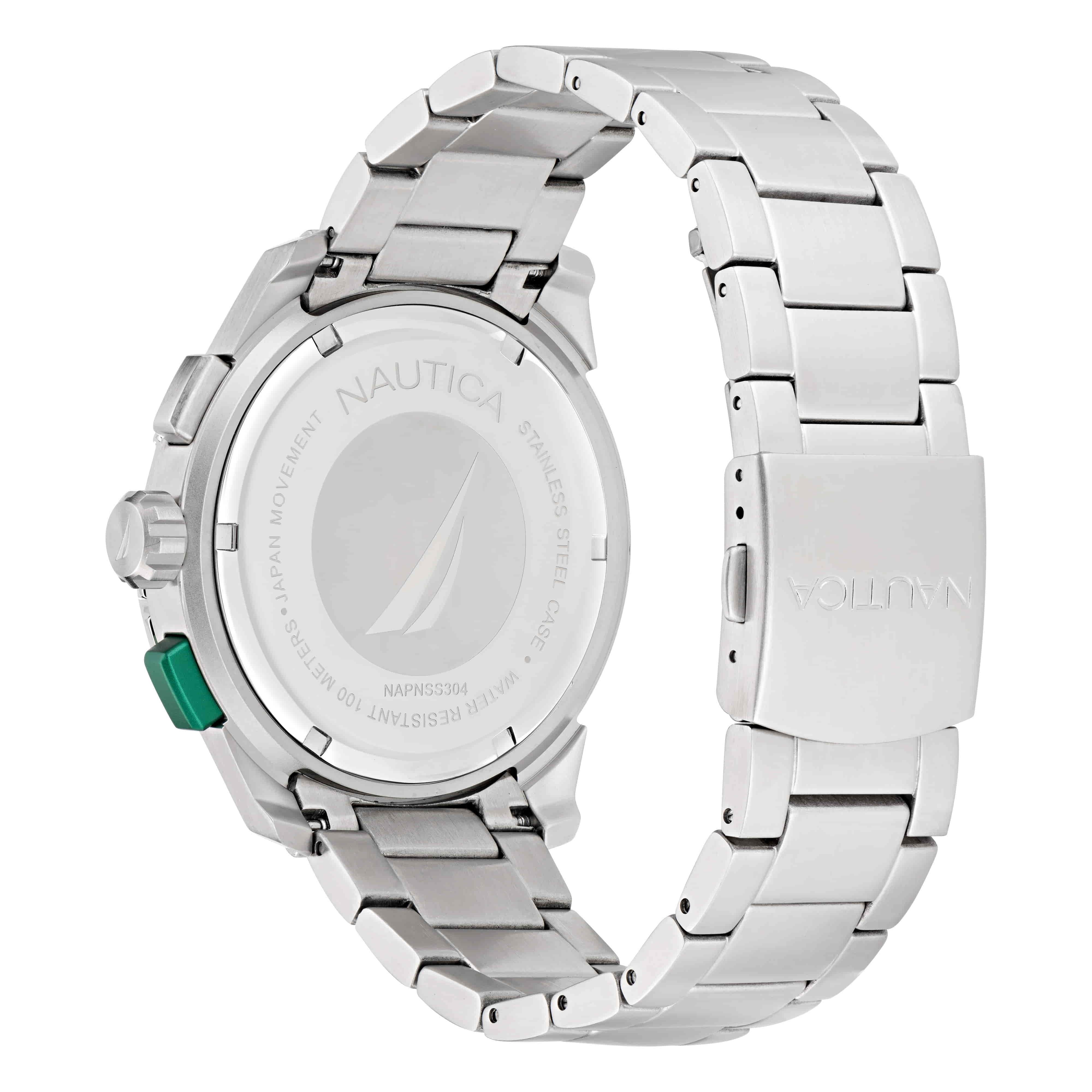 Nautica NST Green Dial Round Case Quartz Chronograph Analog Men Watch At JUST WATCHES