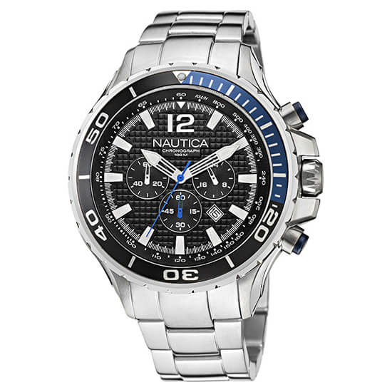 Nautica NST Black Dial Round Case Quartz Chronograph Analog Men Watch At JUST WATCHES
