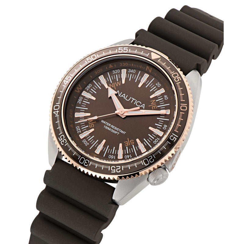 Nautica Vintage Stainless steel Round Dial Quartz Analog Men Watch Watch Nautica