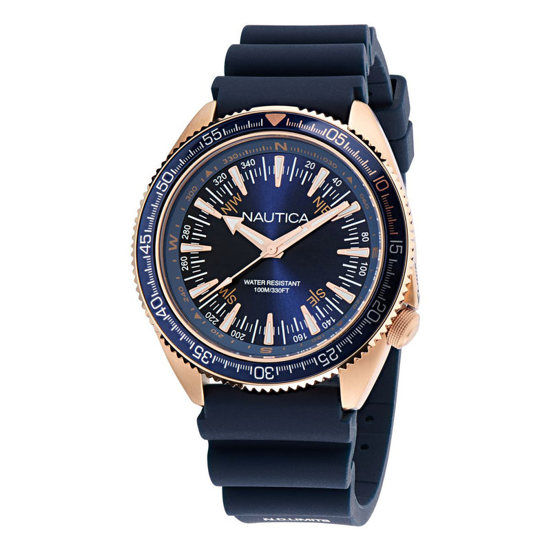 Nautica Vintage Blue Round Dial Quartz Analog Men Watch Watch Nautica