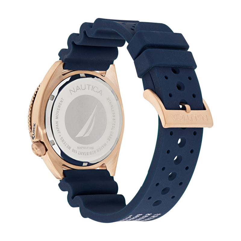 Nautica Vintage Blue Round Dial Quartz Analog Men Watch Watch Nautica