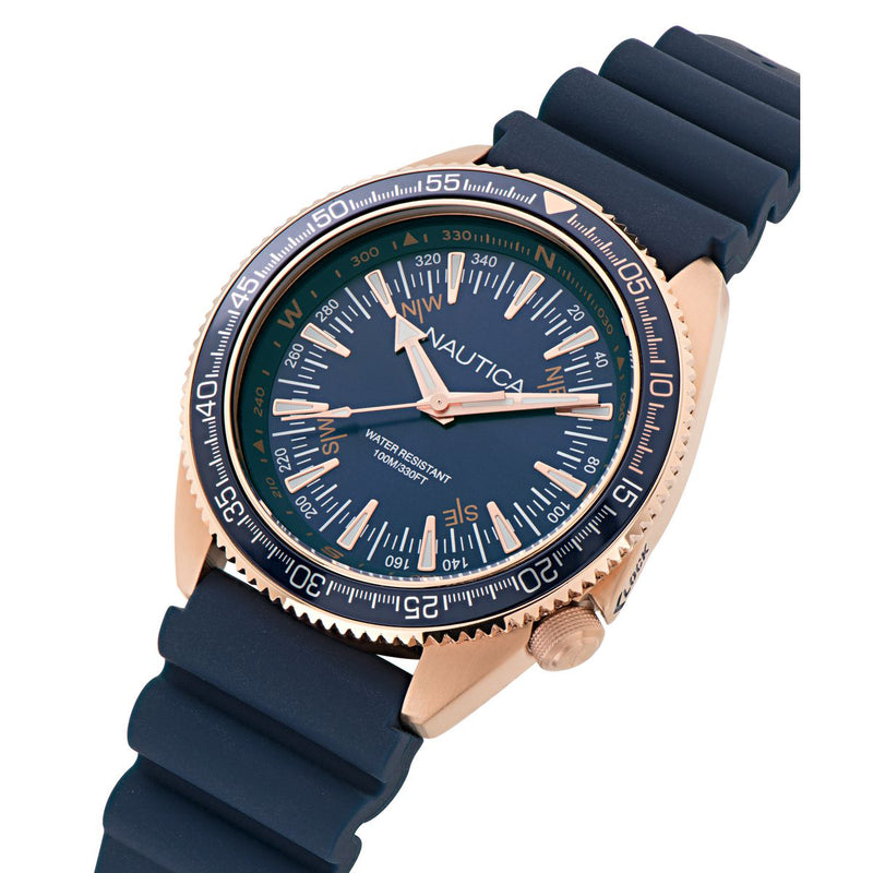 Nautica Vintage Blue Round Dial Quartz Analog Men Watch Watch Nautica