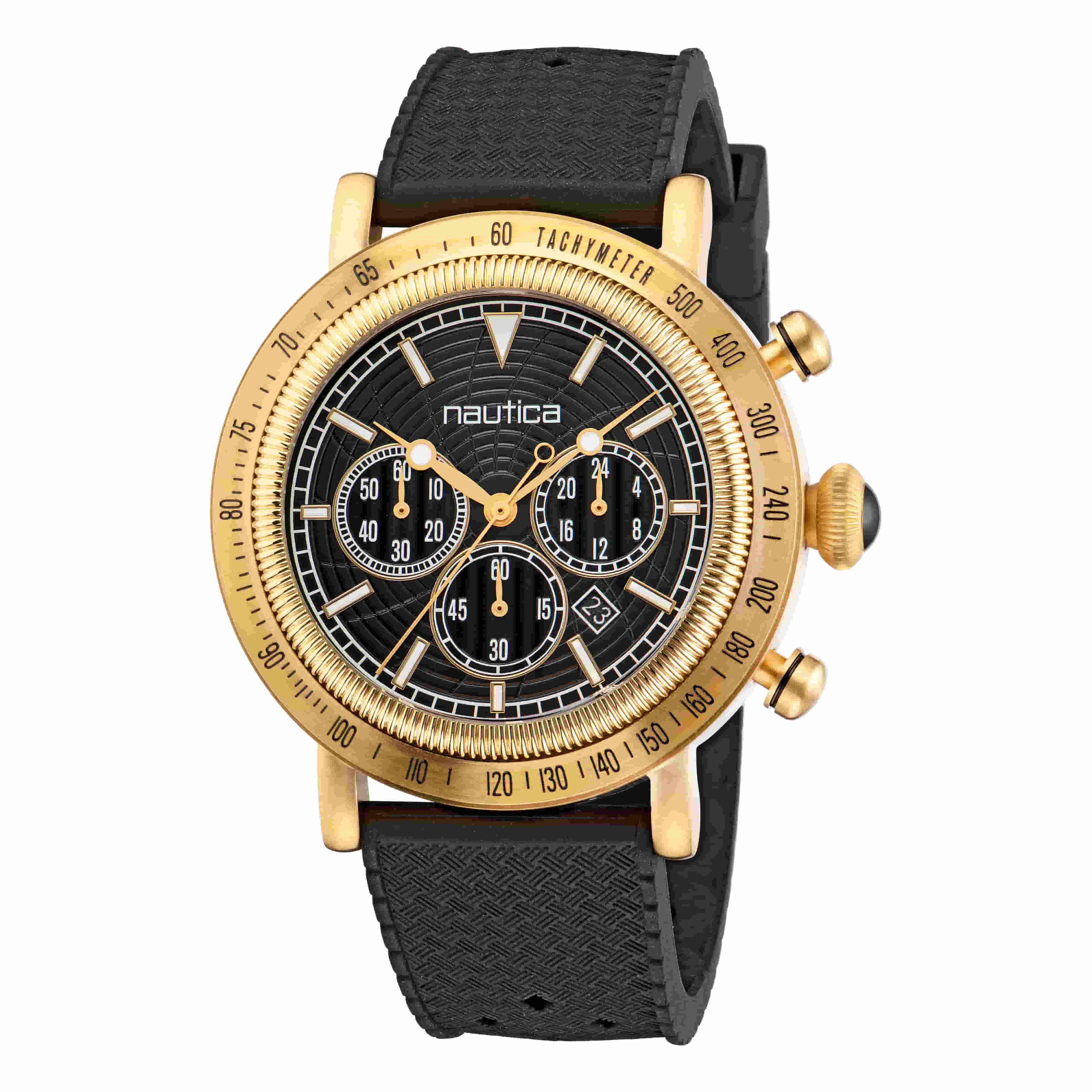Nautica Gold Chronograph Watch NAUTICA CHRONOGRAPH TACHYMETER BLACK YELLOW | Mercari main image 3