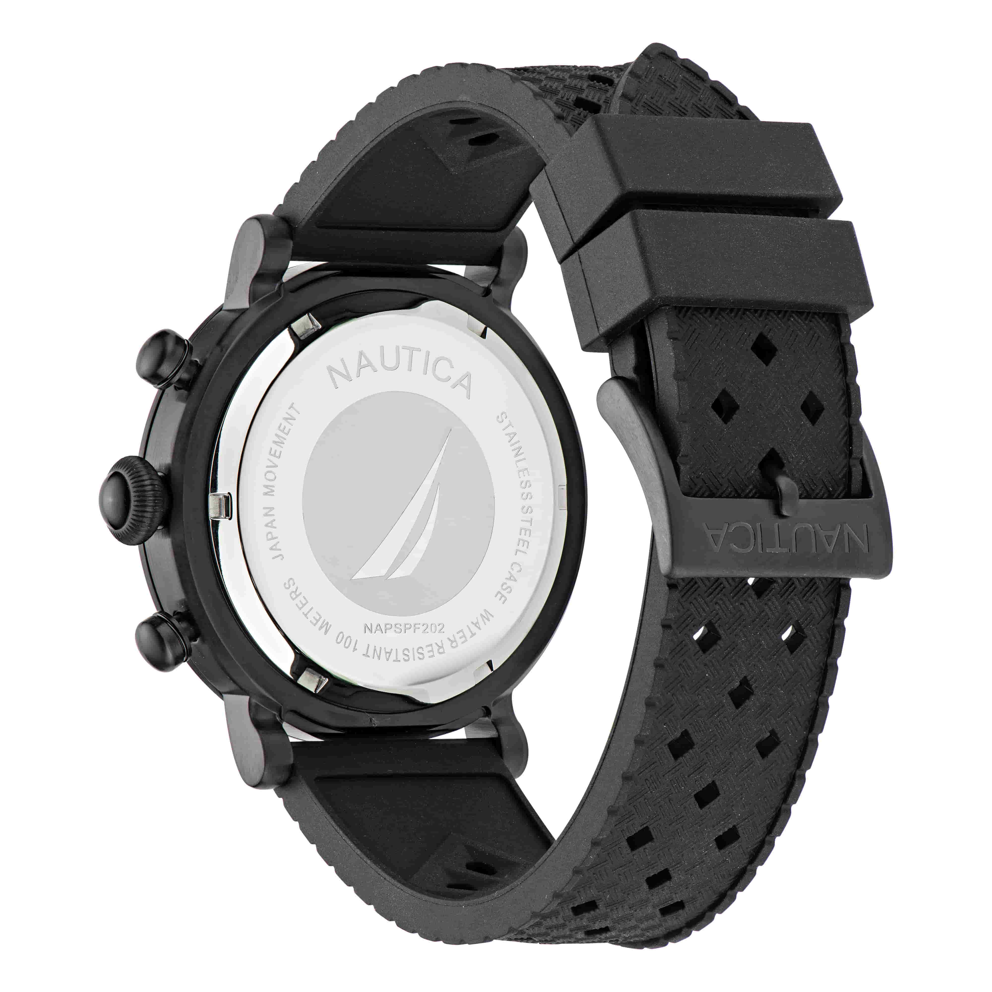 Nautica Spettacolare Reissue Black Dial Round Case Quartz Analog