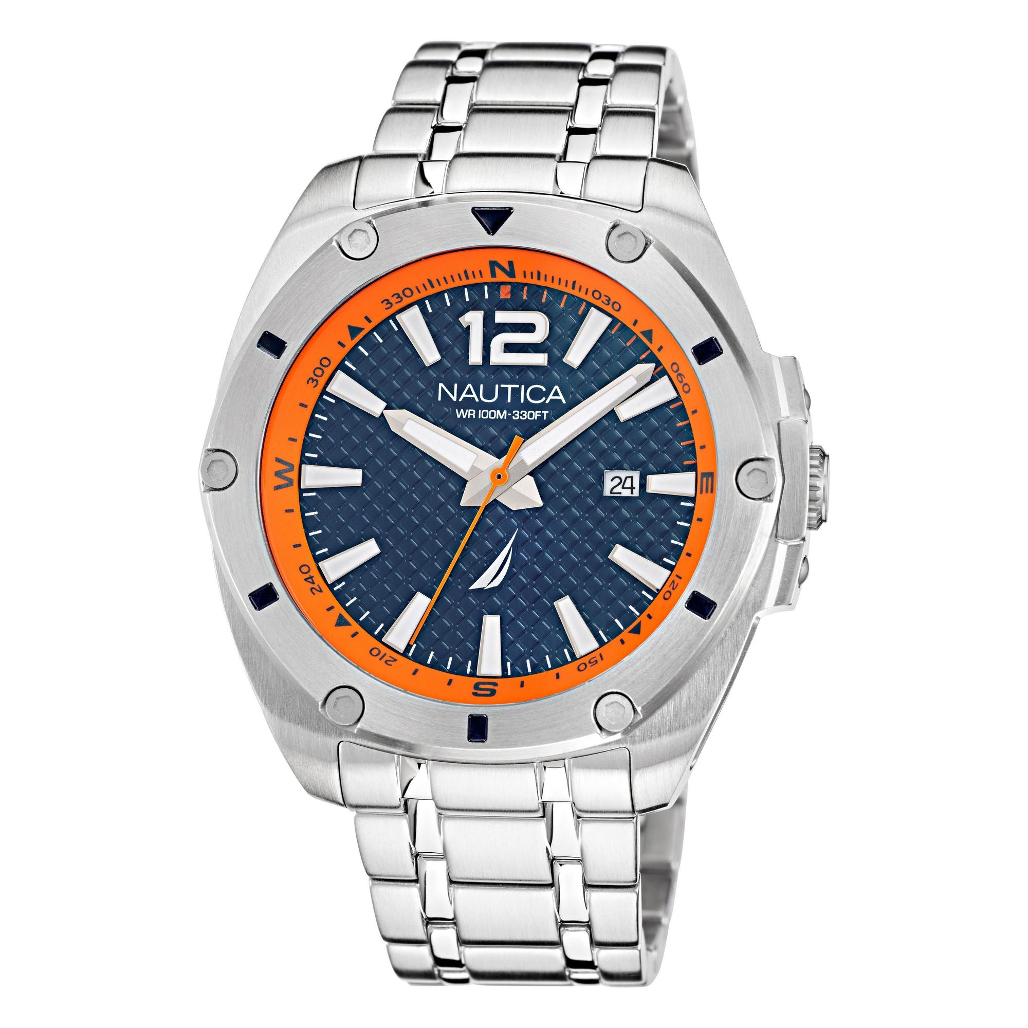 Nautica Tin Can Bay Blue Round Dial Quartz Analog Men Watch Watch Nautica