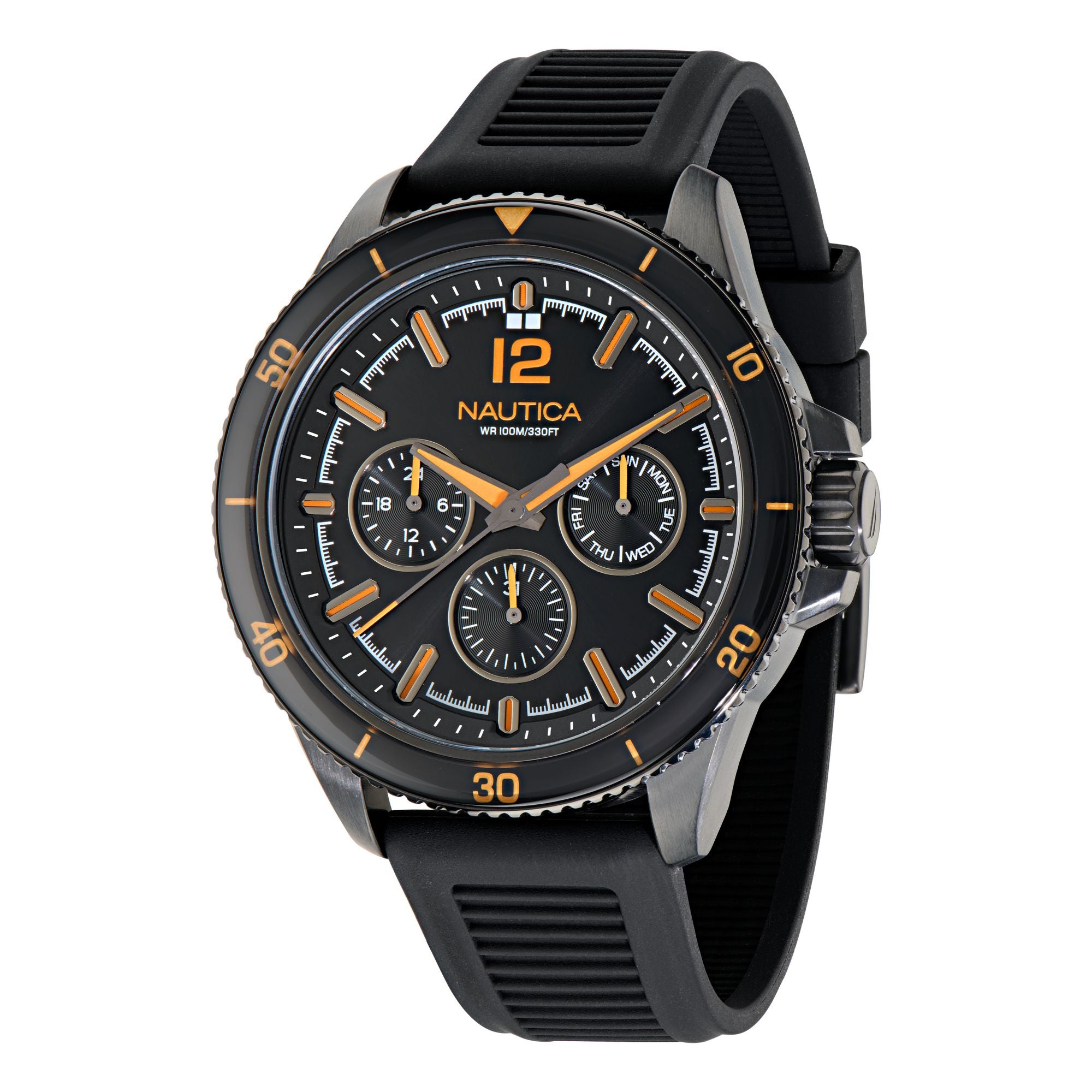 Nautica NCT Windrose Black Round Dial Quartz Analog Men Watch Watch Nautica