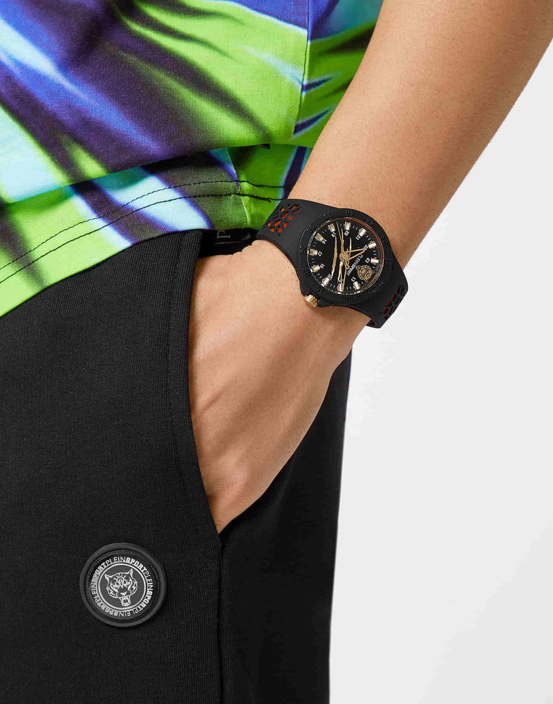 Plein Sport Sport Thunderstorm Black Round Dial Quartz Analog Unisex Watch Watch Plein Sport