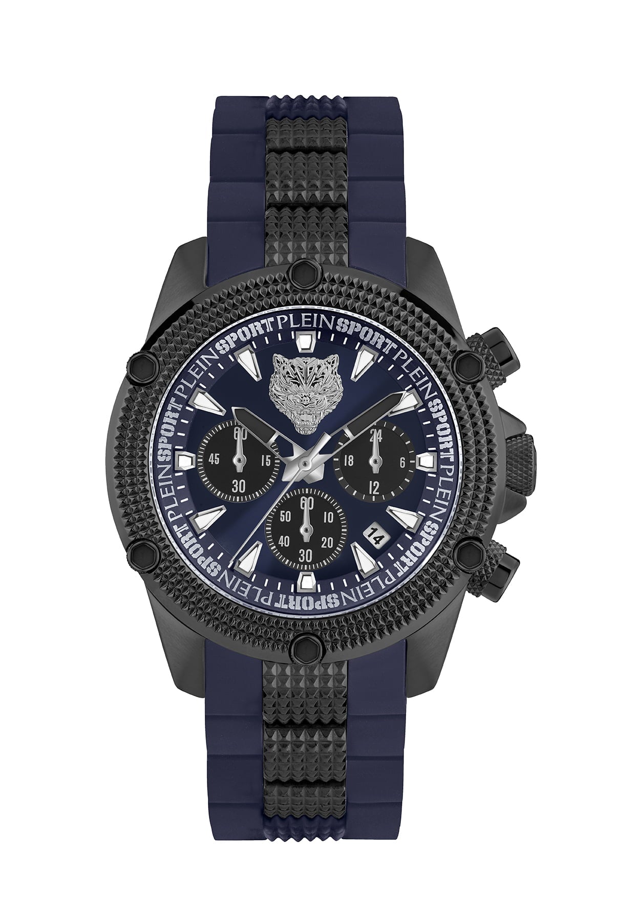 PLEIN SPORT 腕時計 ネイビー Plein Sport Sport Hurricane Black Round Dial Quartz Analog Men